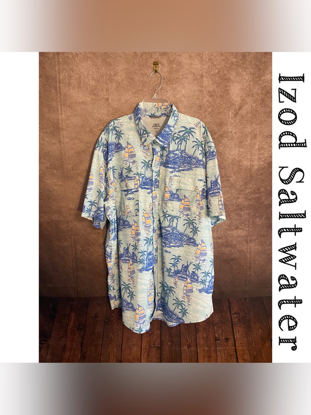 Izod Saltwater Performance short sleeve button shirt-men’s size XXL-EUC